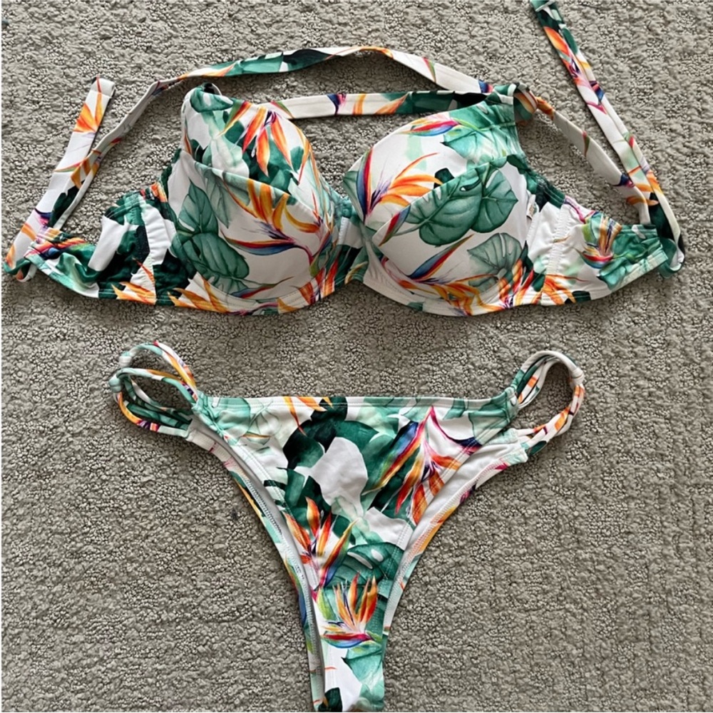 Tropical Print Bikini Set